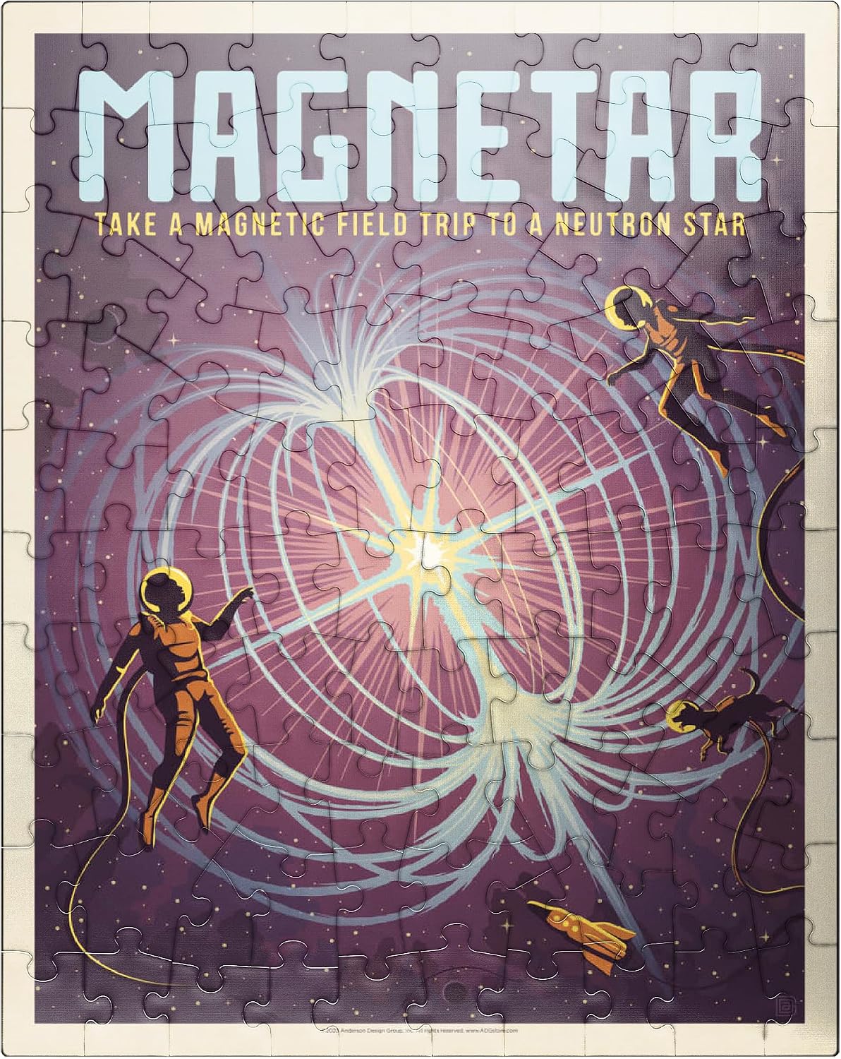 MyPuzzle Magnetar: Neutron Star, Vintage Poster - Premium 500 Piece Jigsaw Puzzle for Adults