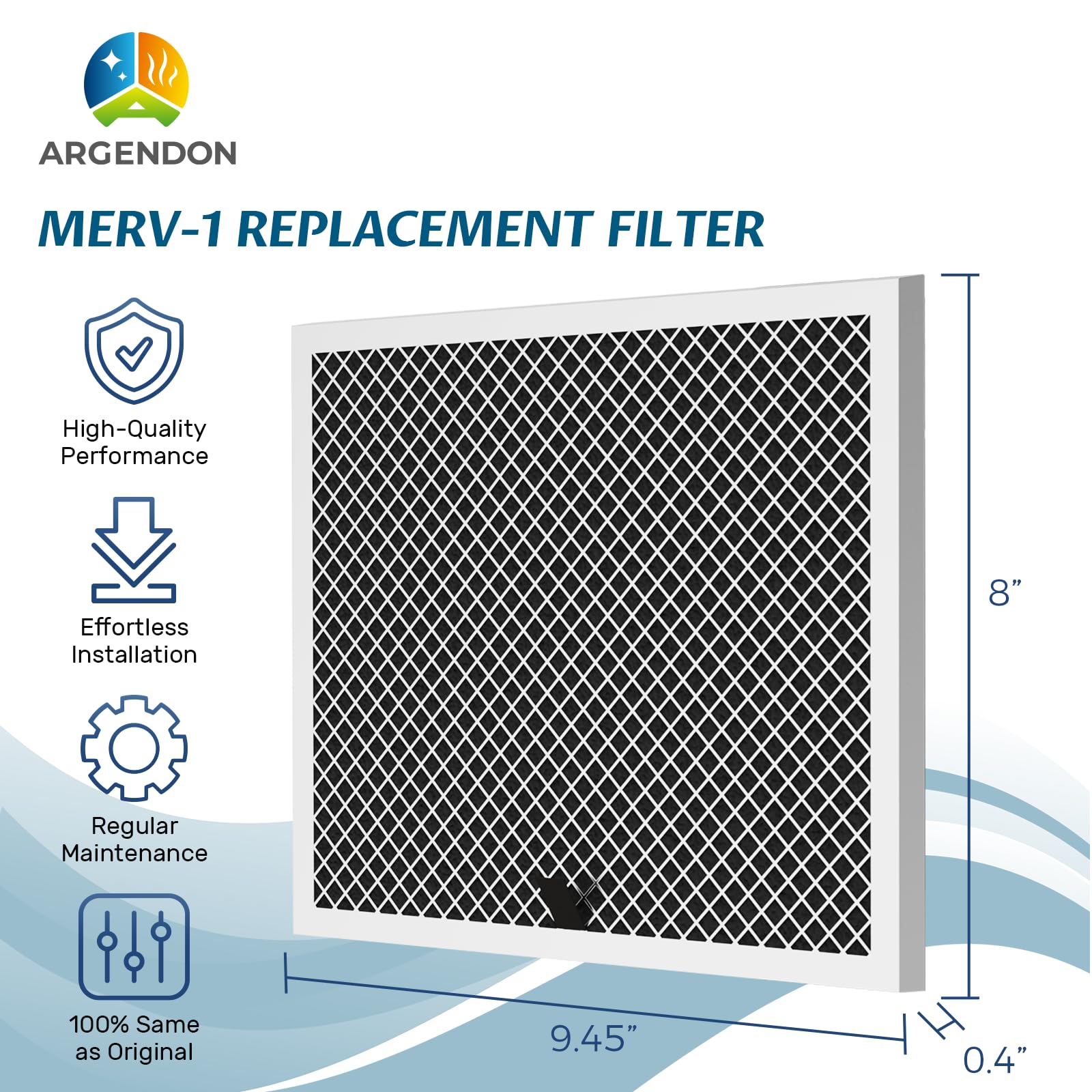 Argendon Filtro de repuesto, MERV-1 juego de repuesto de filtro para espacio de arrastre y sótano, deshumidificador Shield 35P y Shield 35M (paquete de 4)