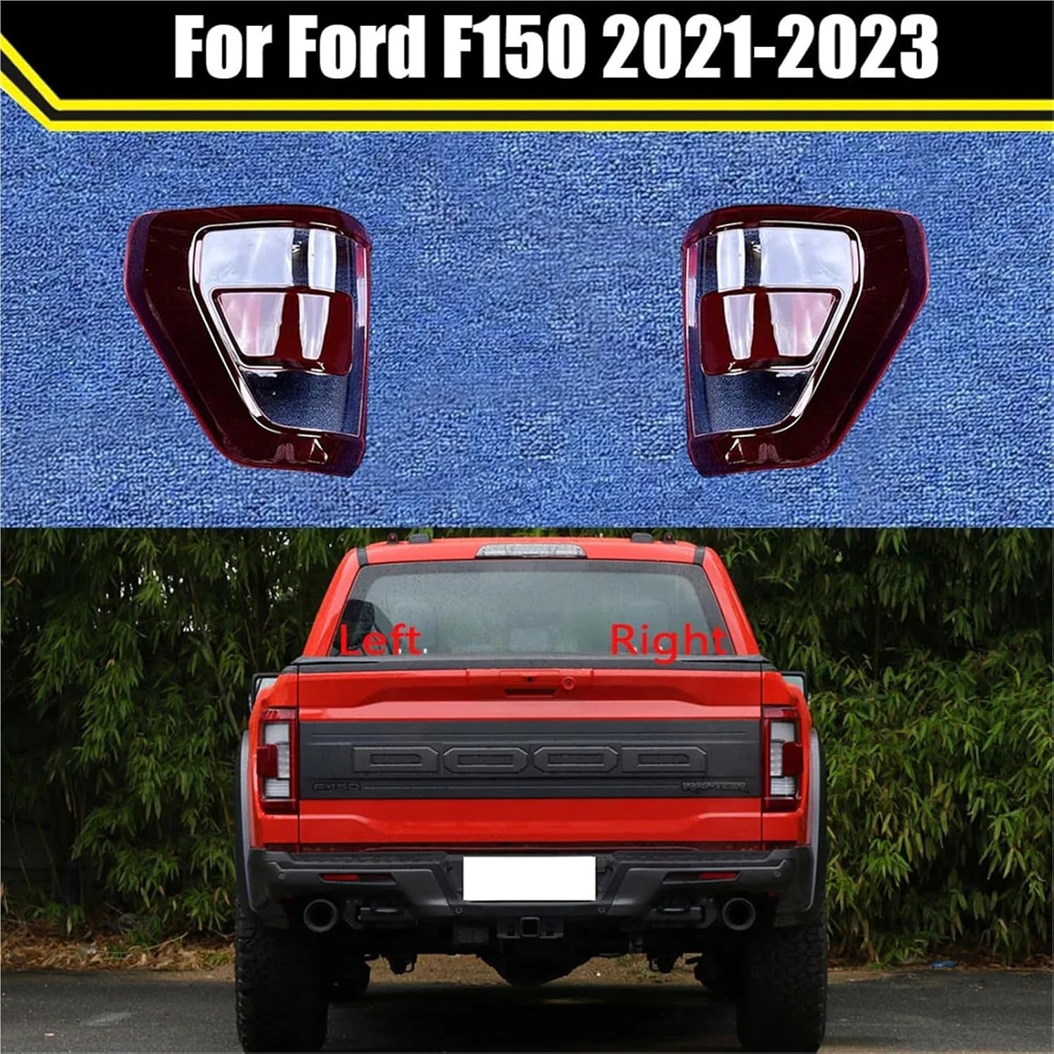 Replacement Car Taillight Cover for Ford F150 2021 2022 2023 Auto Clear Taillamp Lampshade Lampcover Tail Lamp Light Covers Lens Shell(Right)