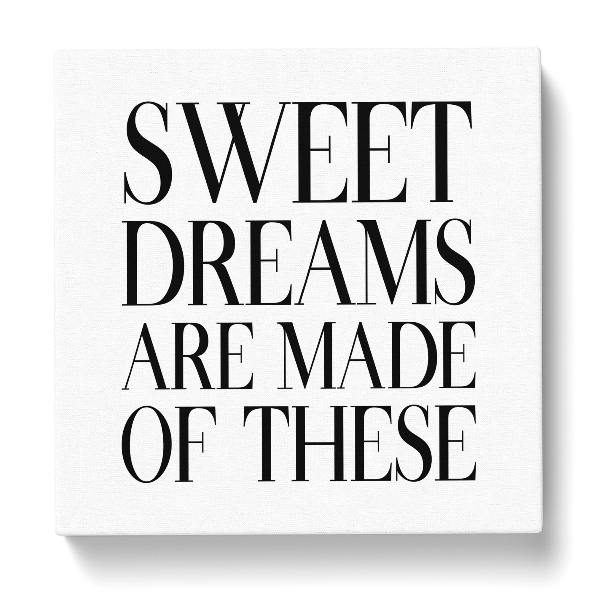Sweet Dreams Modern Typography Quote Canvas Print, Mixed, 35L x 35W cm - Image 2