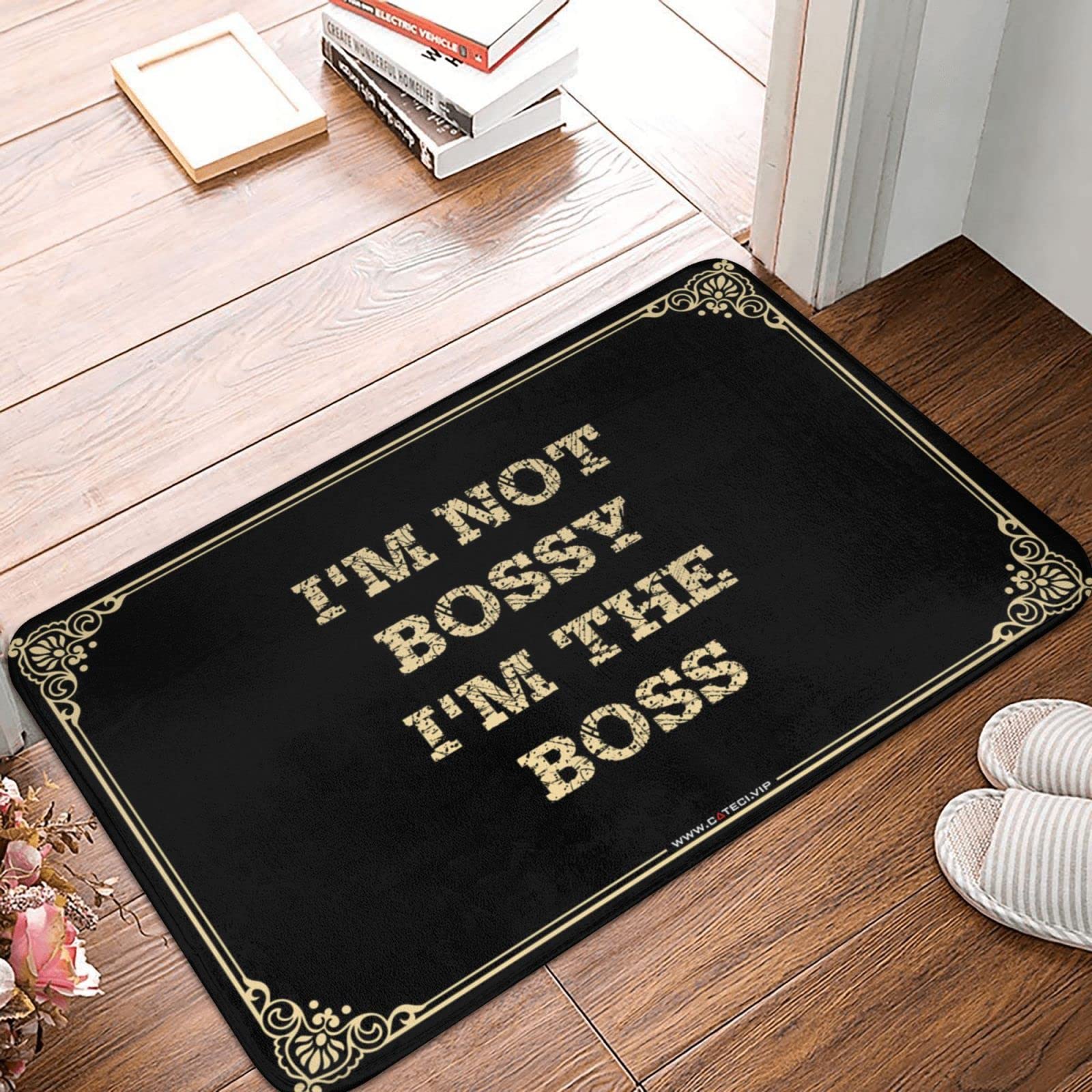 Tapis de porte amusant The Boss pour sourire dès la porte d'entrée