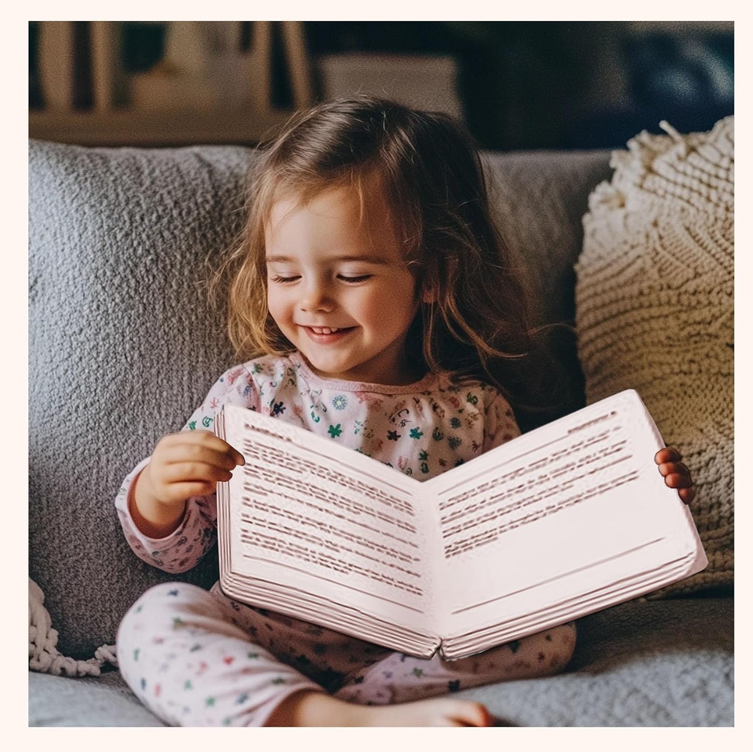 Bible Pillow Book Plush That Opens, for Kids Adults Christian Gifts, Cozy Faith Bible Pillow (Beige)