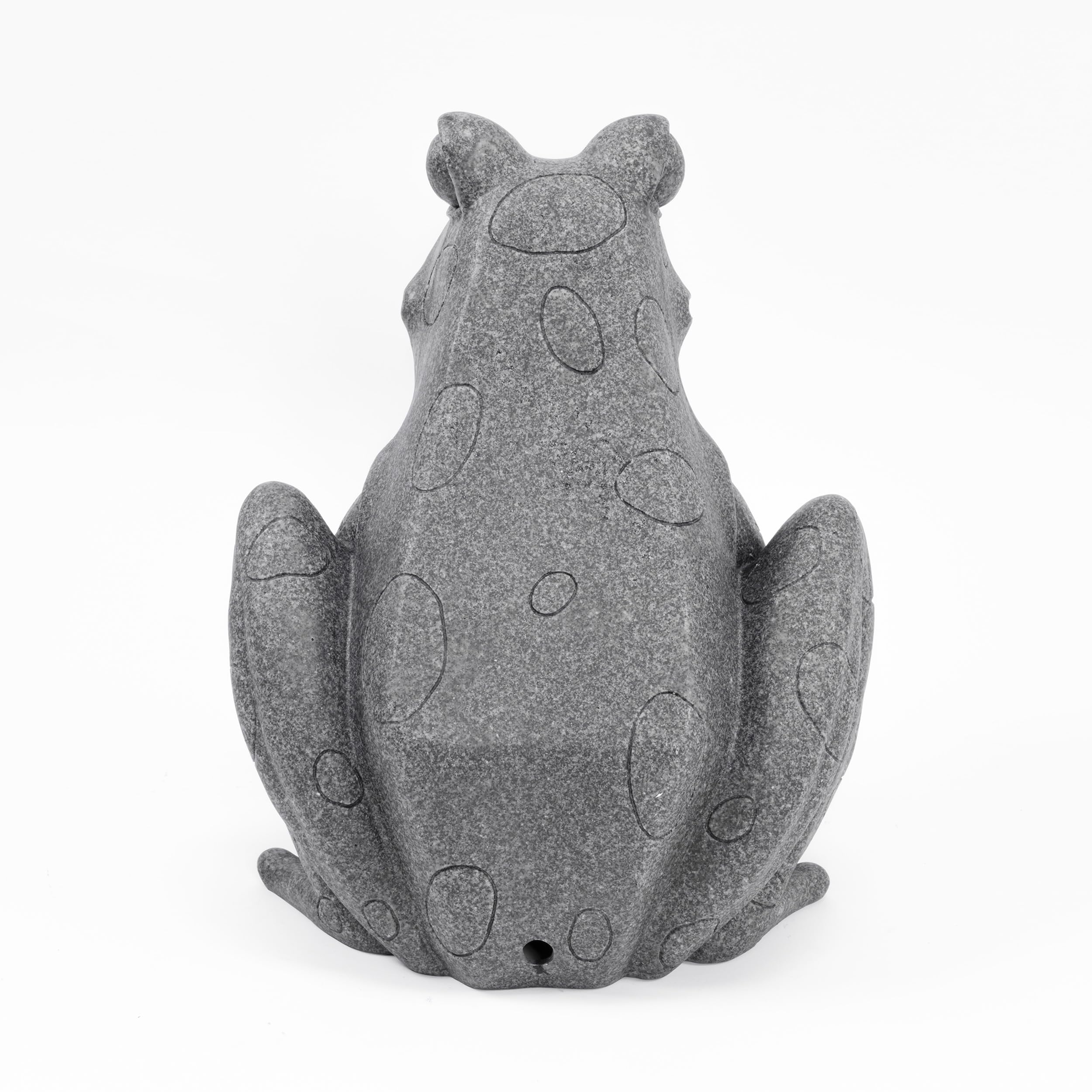 Esotec Wasserspeier Frosch in Natursteinoptik, Brunnenfigur für Teich & Garten aus Polyresin, Gartenfigur mit 3m Schlauch, Wasserspiel Figur, 31x36x30cm 100748