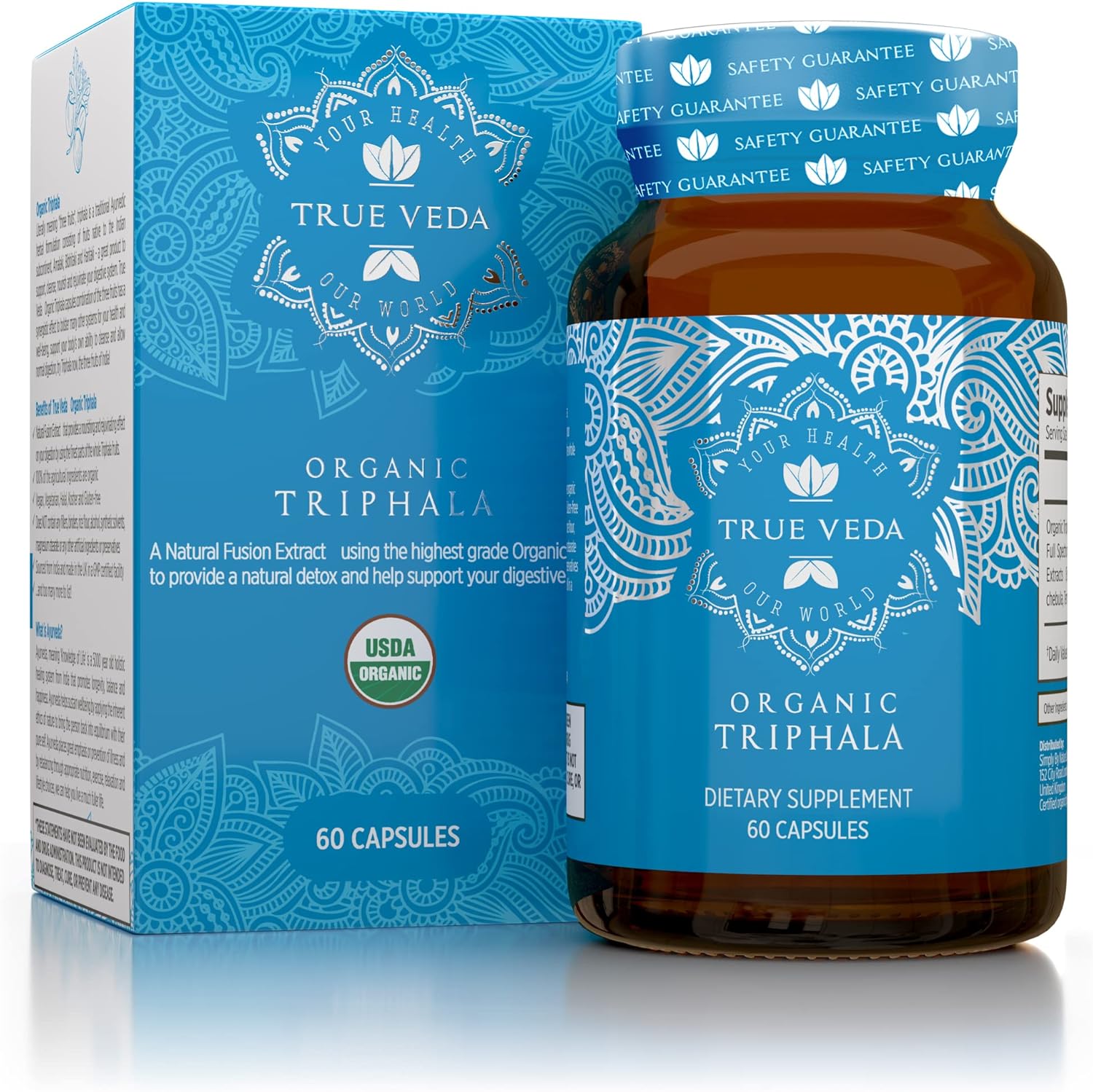 Triphala Capsules USDA Organic Certified Vegan Triphala Tablets 100 Natural