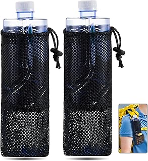 Riakrum 2 Pcs Water Bottle Holder for Backpack Foldable Mesh Water and Snack Holder