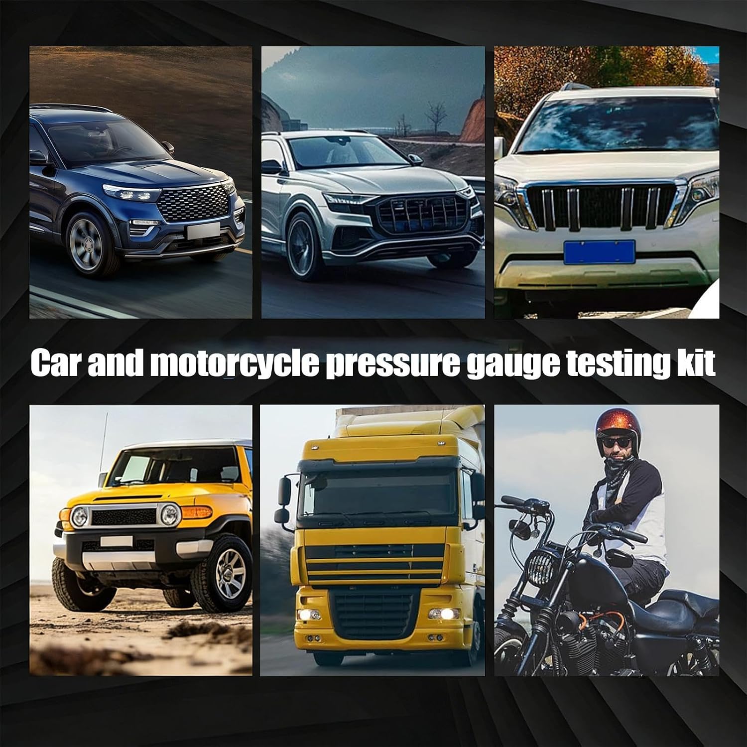 Compression Cylinder Tool, Automotive Pressure Tester, Multifunctional Gauge with Easy Use, Garage Workshop with Portable Style, Repair Product, 10.9x7.6x1.9inch Diagnostic Meter for Vehicle Service