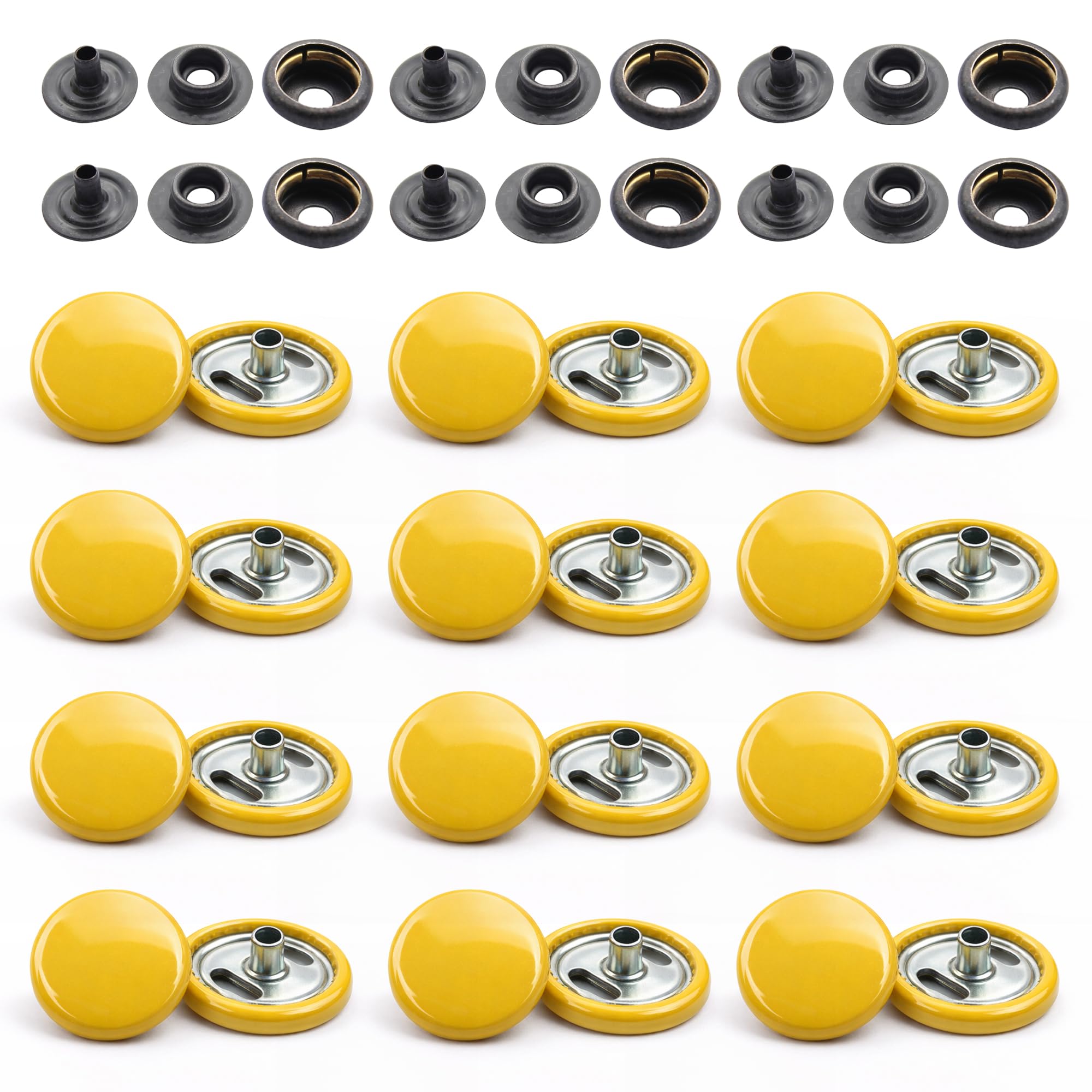 WedDecor - Prensa de clavos de metal resistente sin níquel (4 partes, botones a presión, remaches de botón, para cuero de ocio creativo, chaquetas, bolsos, correas, vaqueros, ropa de reparación,