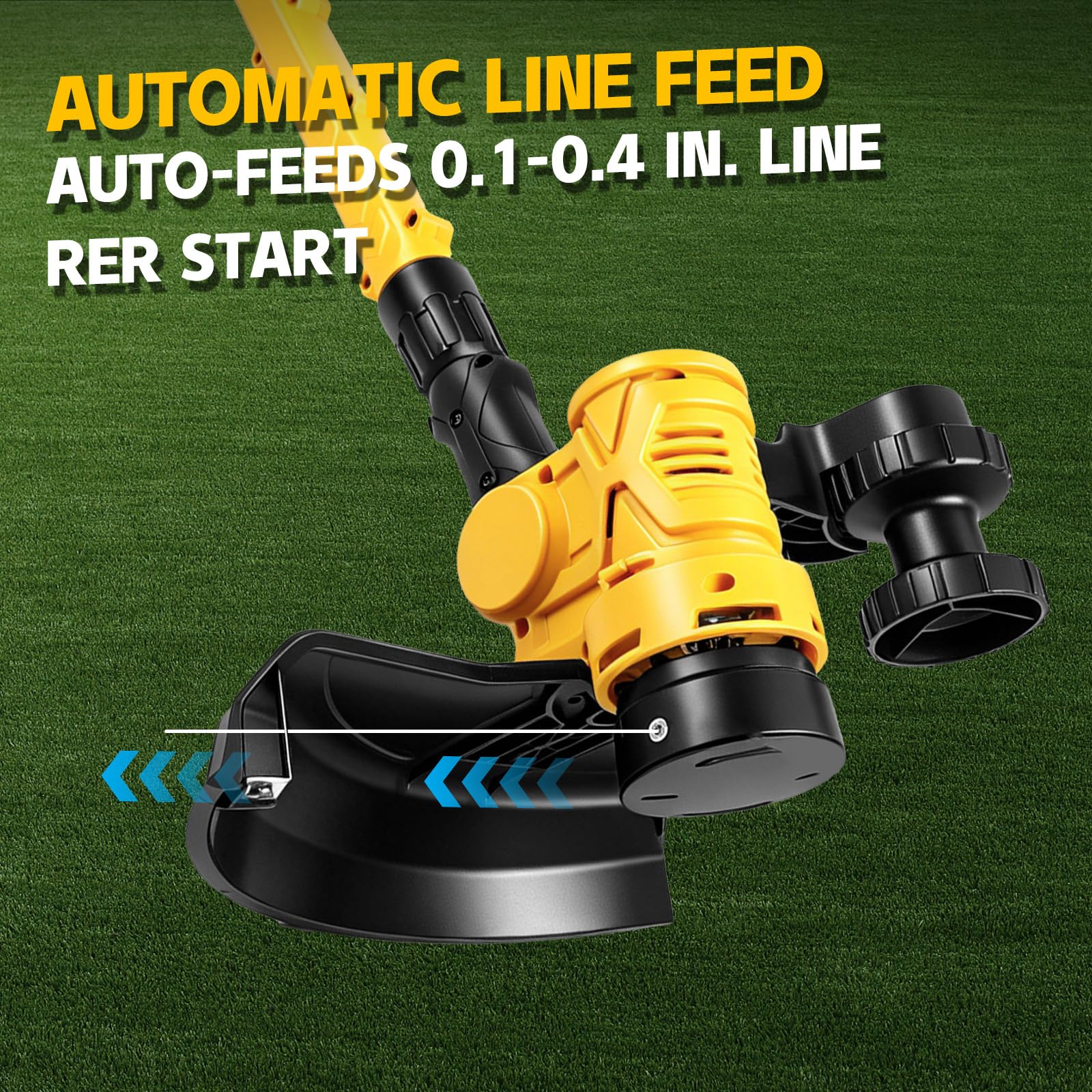 Bezprzewodowa podkaszarka do trawy kompatybilna z Dewalt 18V 20V (bez baterii), średnica cięcia 30 cm, akumulatorowa podkaszarka strunowa z podajnikiem żyłki, 6 szpul w zestawie, 2 w 1 kosiarka do