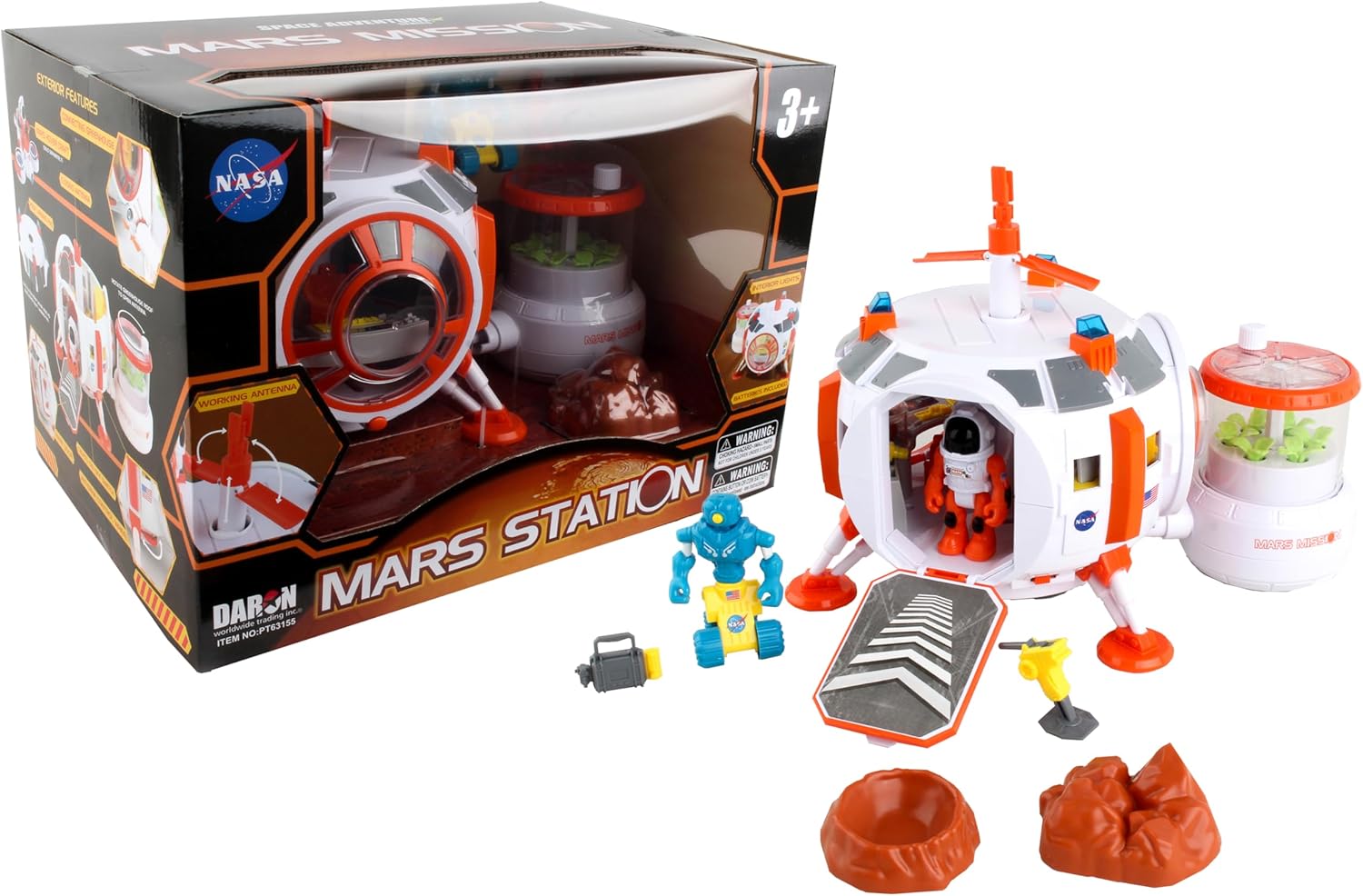 Daron Space Adventure x Mars Mission: Mars Space Station w/Astronaut, Robot & Accessories/Lights & Sounds