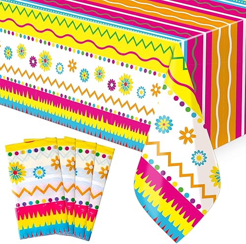 Manteles mexicanos - Juego de 3 manteles para fiestas de 54 x 108 pulgadas, manteles para fiesta mexicana