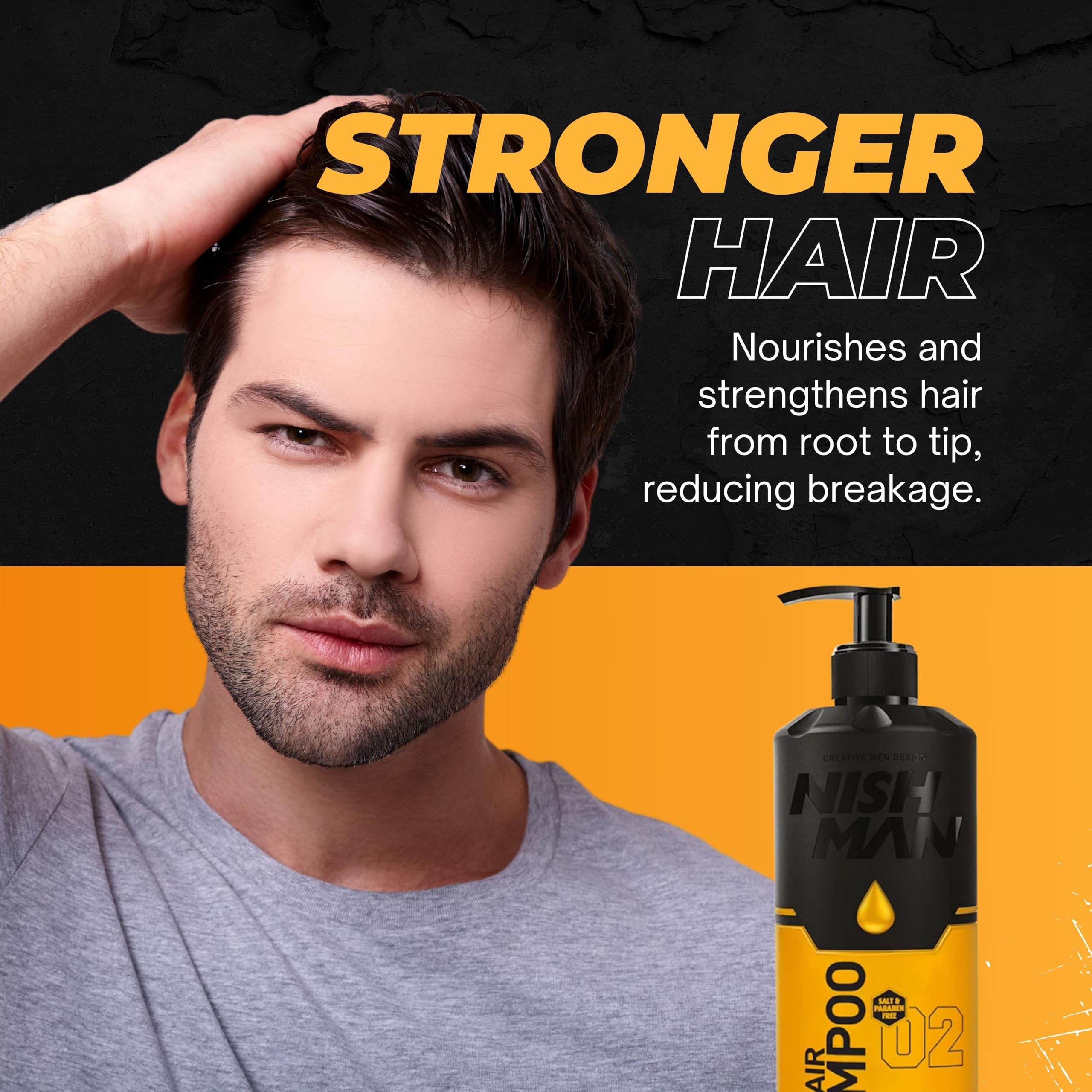 NISHMAN Pro-Hair Shampoo, Keratin Complex 400ml, Salt Free, Paraben Free, Enhances Scalp Health, Adds Shine & Silkiness - Image 3