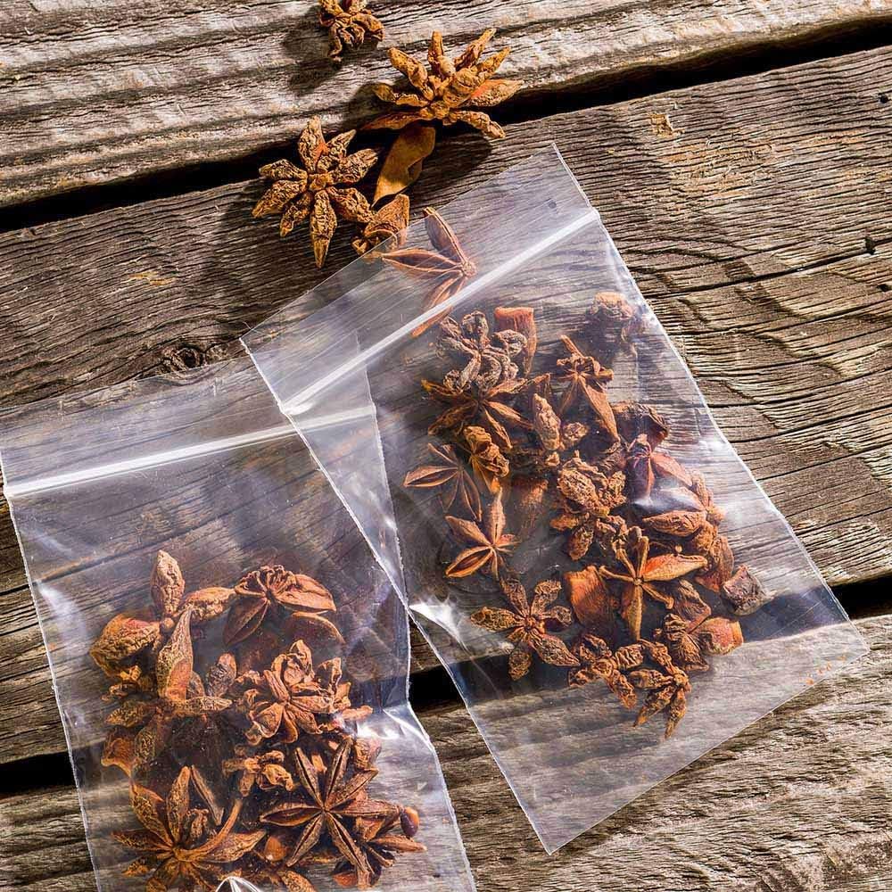 Restaurantware Plastic Zip Bags, Resealable Zip Bags, Snacks, Nuts, Seeds, Candy, Treats & More - Clear - High Clarity - 3 x 6 Inches - 100ct Box - Bag Tek