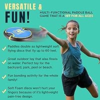 Vista 3 de Divertido juego de remo hinchable y lanzamiento y atrapamiento de bolas agresivas – Fácil de usar para niños de todas las edades – Diseño de espuma