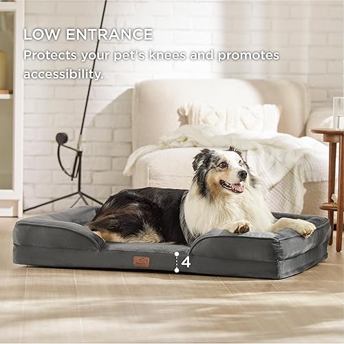 Vista 125 de Bedsure - Cama ortopédica mediana para perros, sofá cama impermeable para perros medianos, espuma de soporte con funda extraíble y lavable, forro