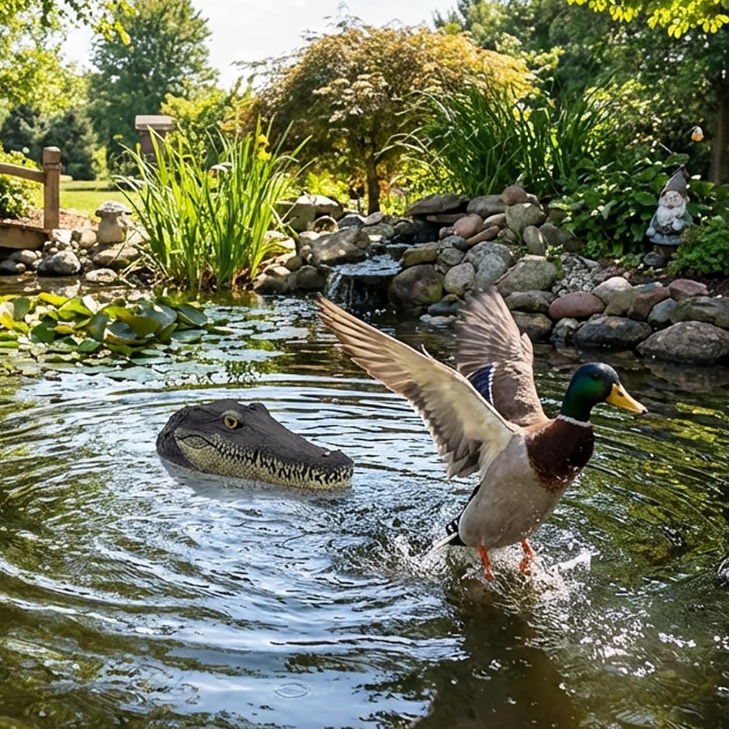 Pond Floating Alligator Head Decoy, Outdoor Pools Float Fake Gator Head Duck Detterent for Pool,Crocodile Head for Decorations,Swimming Pool,Koi Pools, 13 x 5.5 x 2.8 Inches