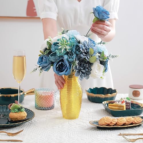 Miniatura 4 de Combo de flores artificiales, flores falsas para mesas de bricolaje, centros de mesa, baby shower, despedida de soltera, arreglos de ramo de boda,