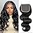 Selina Hair 4x4 Lace Closure Body Wave Human Hair Free Part Brazilian Virgin Hair Lace Frontal Human Hair Natural Black Color 20 Inch
