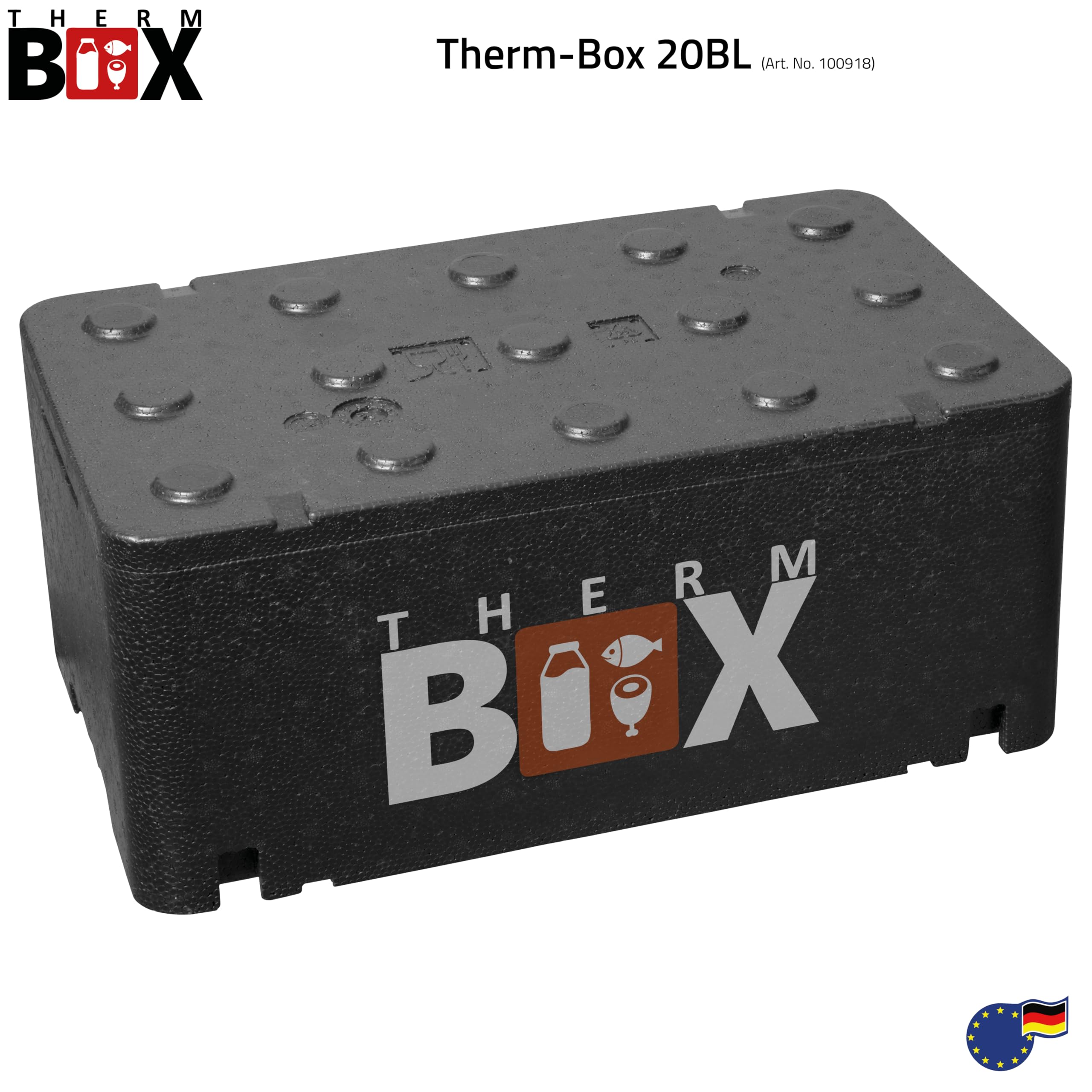 Therm Box Thermobox Medium Boîte Isolante de 20 litres Thermobox Keep Warm Box Cooler Styrofoam Box 20BL Intérieur : 45x25x17cm Réutilisable | Boîte isotherme réutilisable