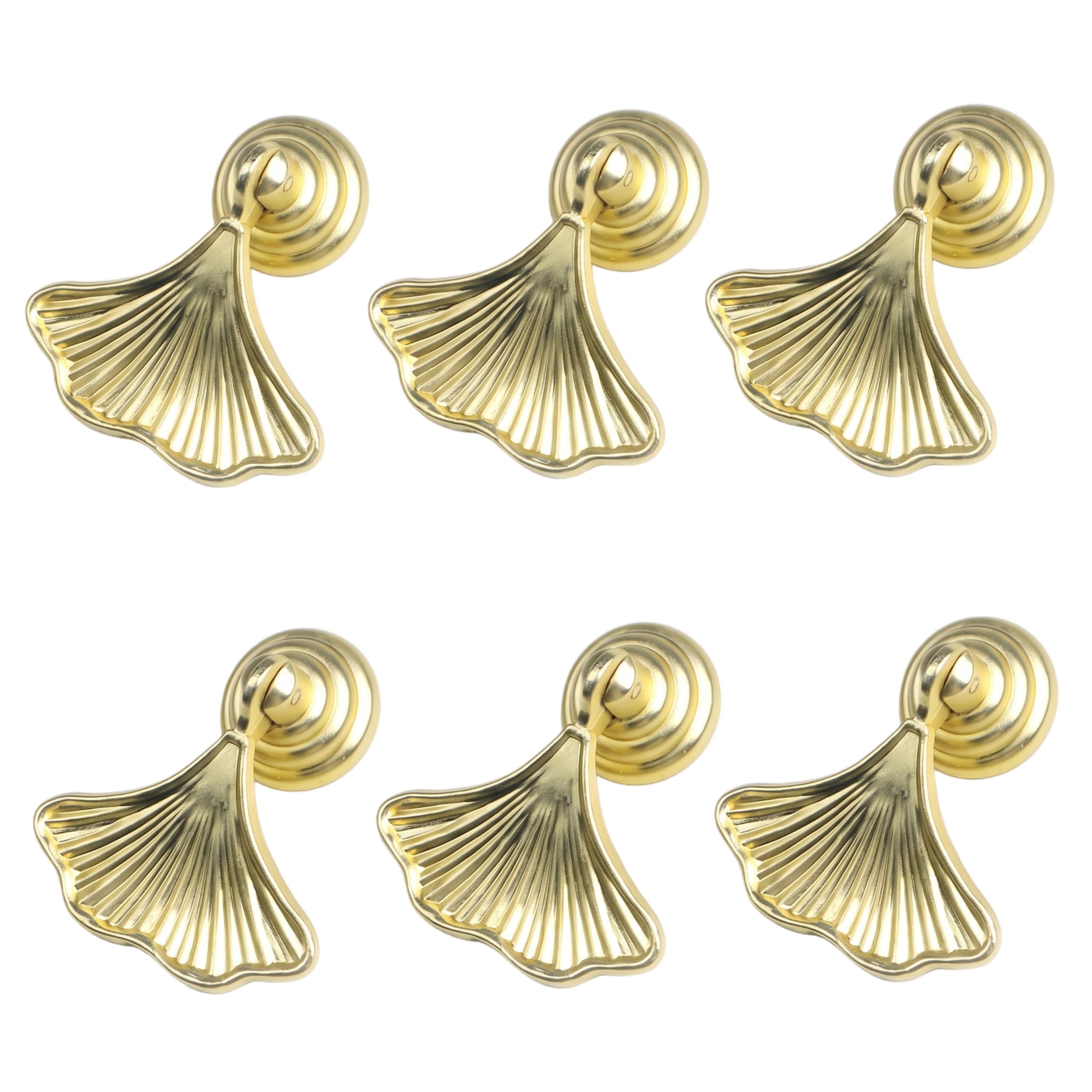 Cabinet Handle 6PCS 2in, Zinc Alloy Single Hole Drawer Pulls Golden Ginkgo Leaf Shape Furniture Hardware Cabinet Handle, Drawer Pulls, Zinc Alloy Hardware, Golden Ginkgo Leaf Design, Single Hole Pul