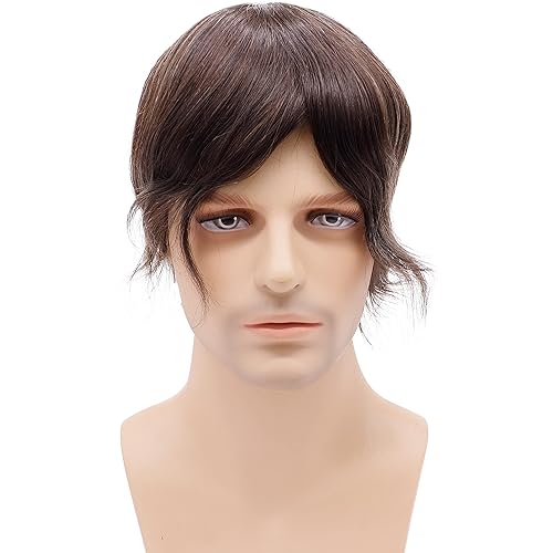 Miniatura 3 de Toupee - Sistema de reemplazo de cabello humano virgen europeo de 8 x 10 pulgadas para hombre, postizo mono con encaje superior con poliuretano