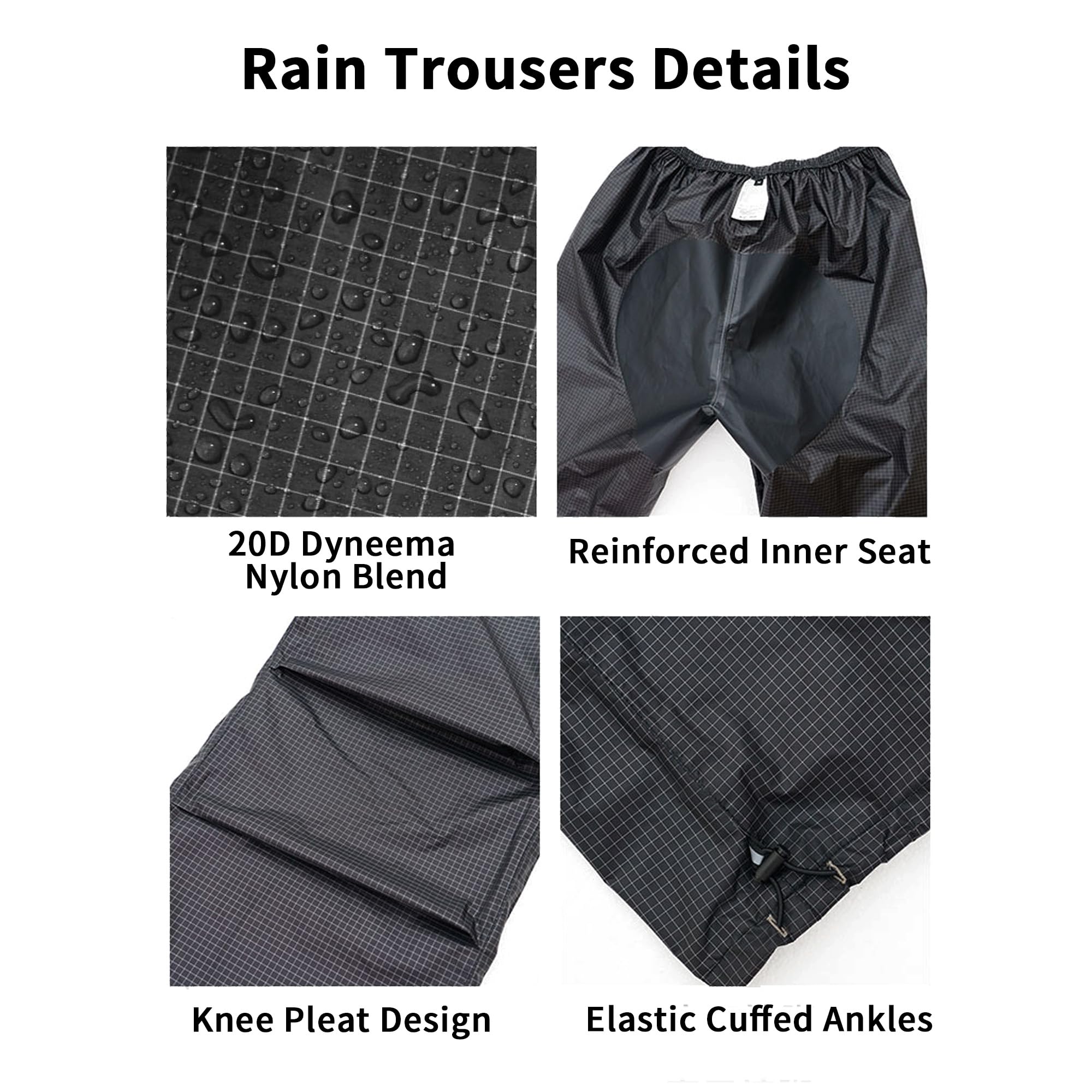 3F UL GEAR - Giacca impermeabile e pantaloni impermeabili disponibili singolarmente, leggera, antivento, antineve e impermeabile, PU10000 mm, antistrappo e ripiegabile, per attività all'aperto