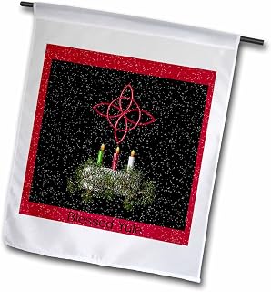 3dRose fl_162099_2 "Yule Log with Candles and Holly Garden Flag, 18 x 27