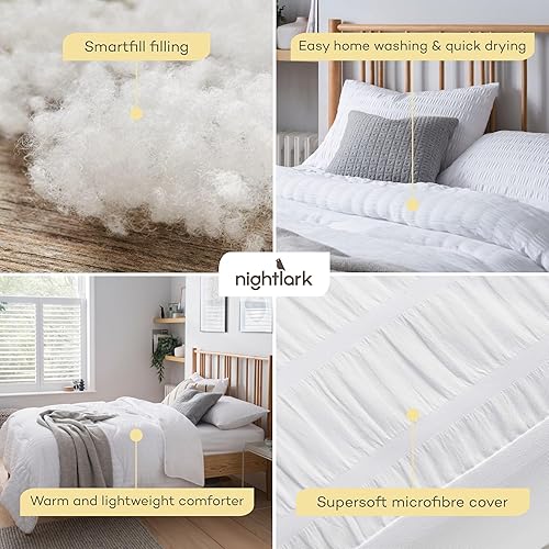 Miniatura 3 de NIGHT LARK - Edredón de cama todo en uno - Alternativa al plumón - Todas las estaciones - Colección de lino - Cálido y ligero - Lavable a máquina -