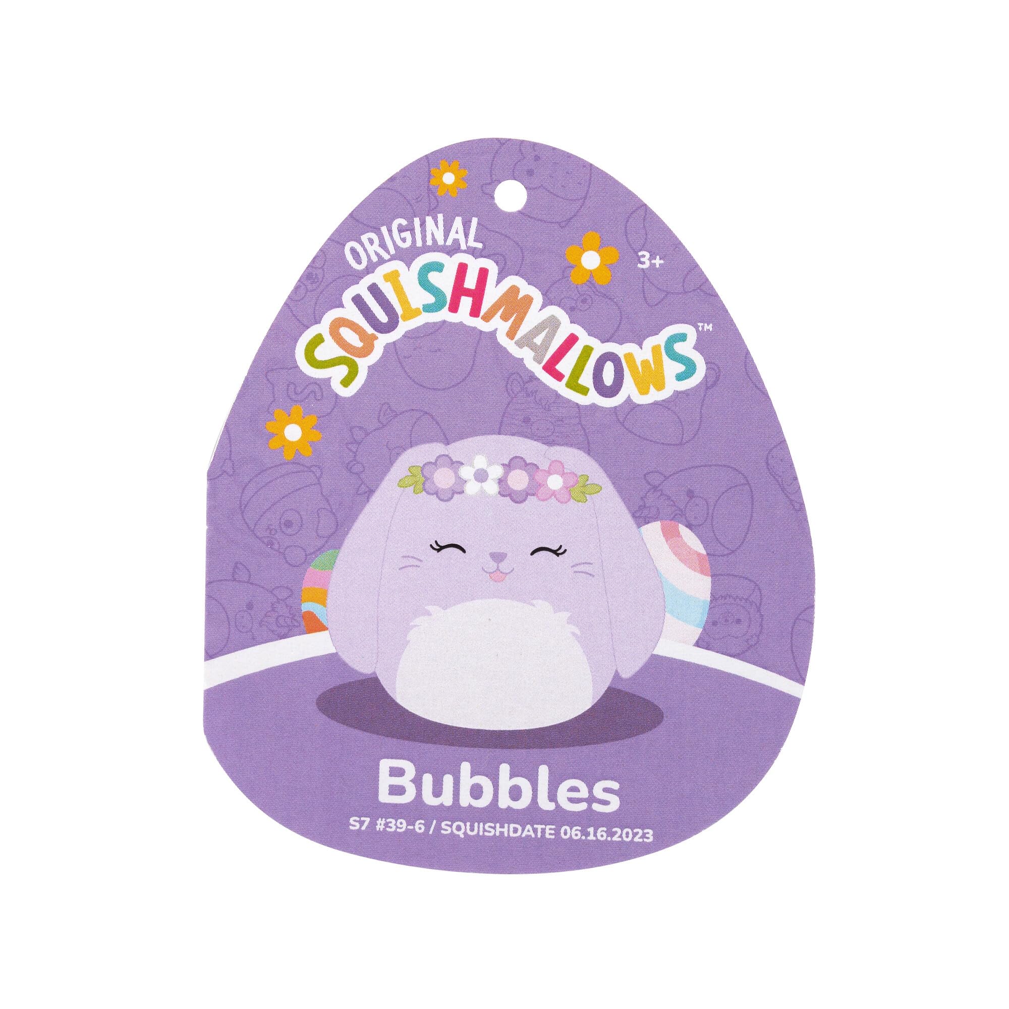 Squishmallows Oryginalny 18 cm - Wielkanoc Squishmallows - Bąbelki Lawendowy Królik Z Kwiatową Koroną