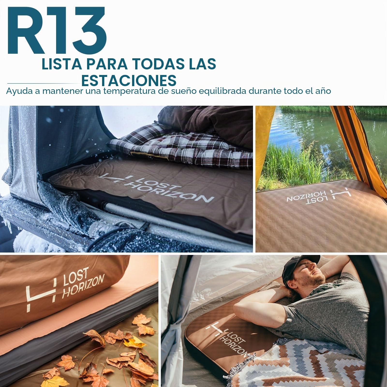 LOSTHORIZON Airsoft - Colchoneta de Dormir autoinflable de 4.5 Pulgadas de Grosor con Espuma sólida, colchón de Camping con Saco de Bomba, Cama Enrollable portátil, Almohadilla Inflable para