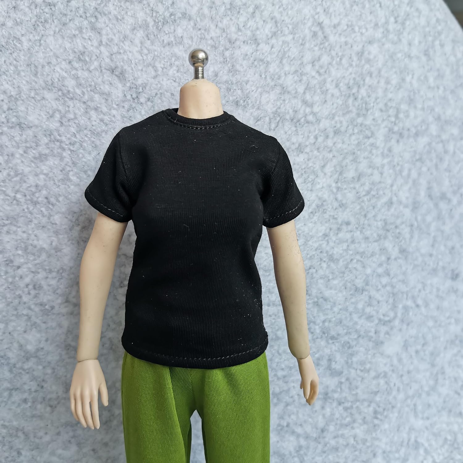 1/6 Custom Scale 2X T-Shirt Clothes for 12" Female TBL Phicen Jo Action Figure Doll Clothes Toy (Black+White)