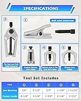 Vista 2 de DAYUAN Kit de herramientas de servicio frontal profesional, 5 piezas, color azul, extractor de brazo Pitman, separador de rótula, herramienta