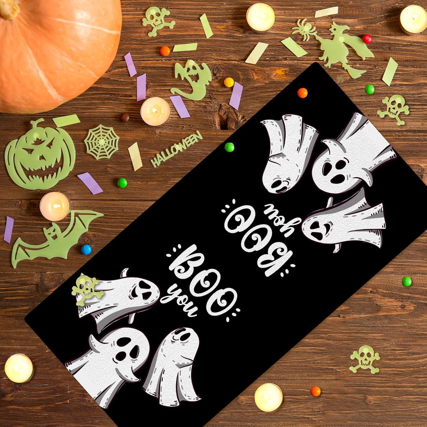 4 Pcs Halloween Kitchen Towels Funny Hand Towels for Bathroom image 3