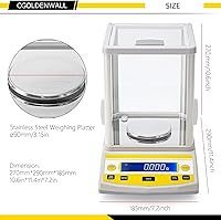 Vista 4 de CGOLDENWALL Balanza analítica digital Balanza de alta precisión Balanza electrónica digital para farmacia de laboratorio (7.05 oz 1mg)
