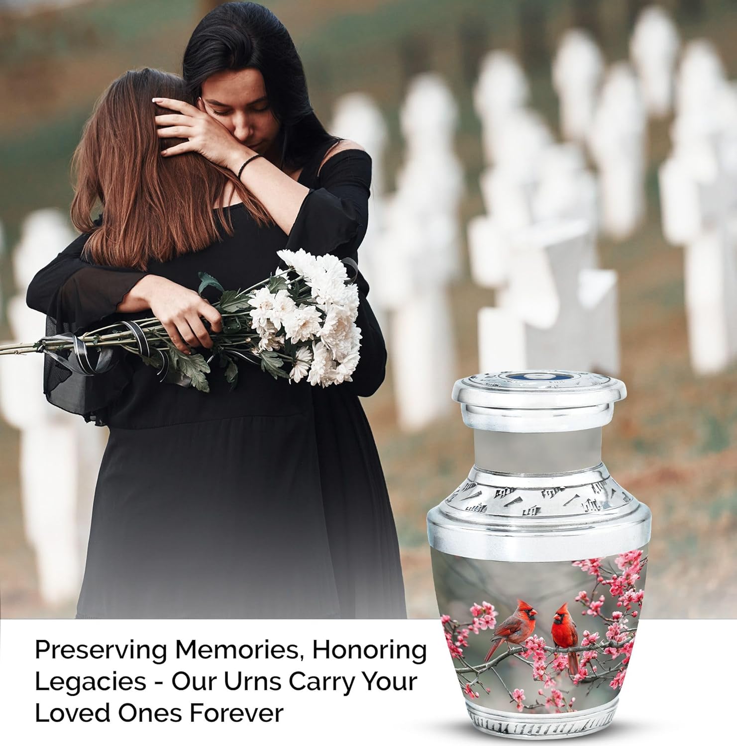 Cardinal Urns for Human Ashes - Small Urns for Human Ashes - Ashes Holder - Urn for Human Ashes - Funeral Urns for Adult Ashes Women (3 inch Pack of 1)