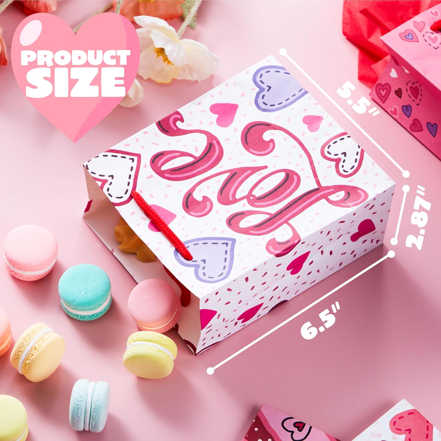 JOYIN 12 Pcs Valentine's Day Paper Gift Bags, 6.5" Gift Treat Bags with Tissue, Paper Wrapping Kraft Bags for Funny Gift Giving, Novelty Gift,Exchange Gift,Valentines Gift Bags Party Favors image 5