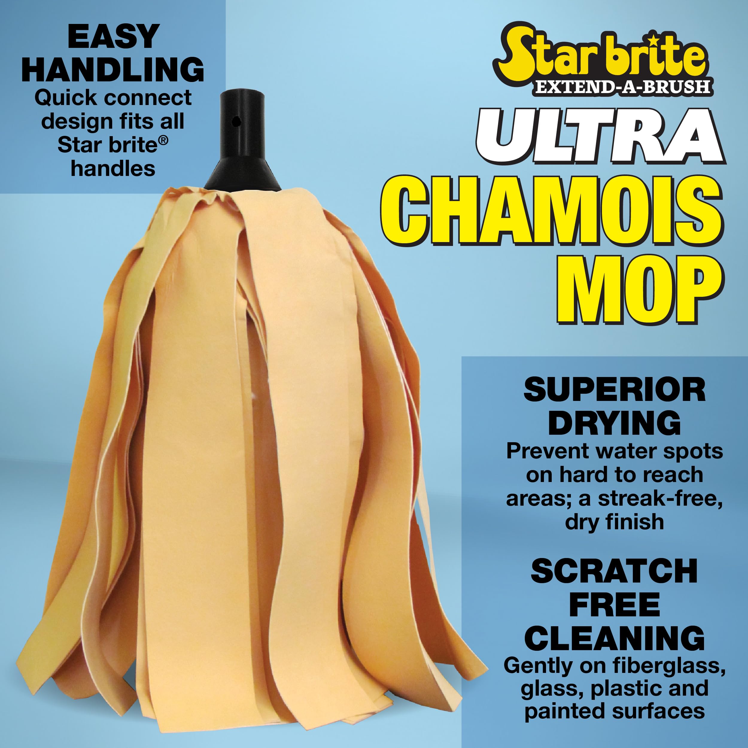 Star Brite Ultra Chamois Serpillère – Compatible avec étoile Brite Extend-a-Brush Poignées