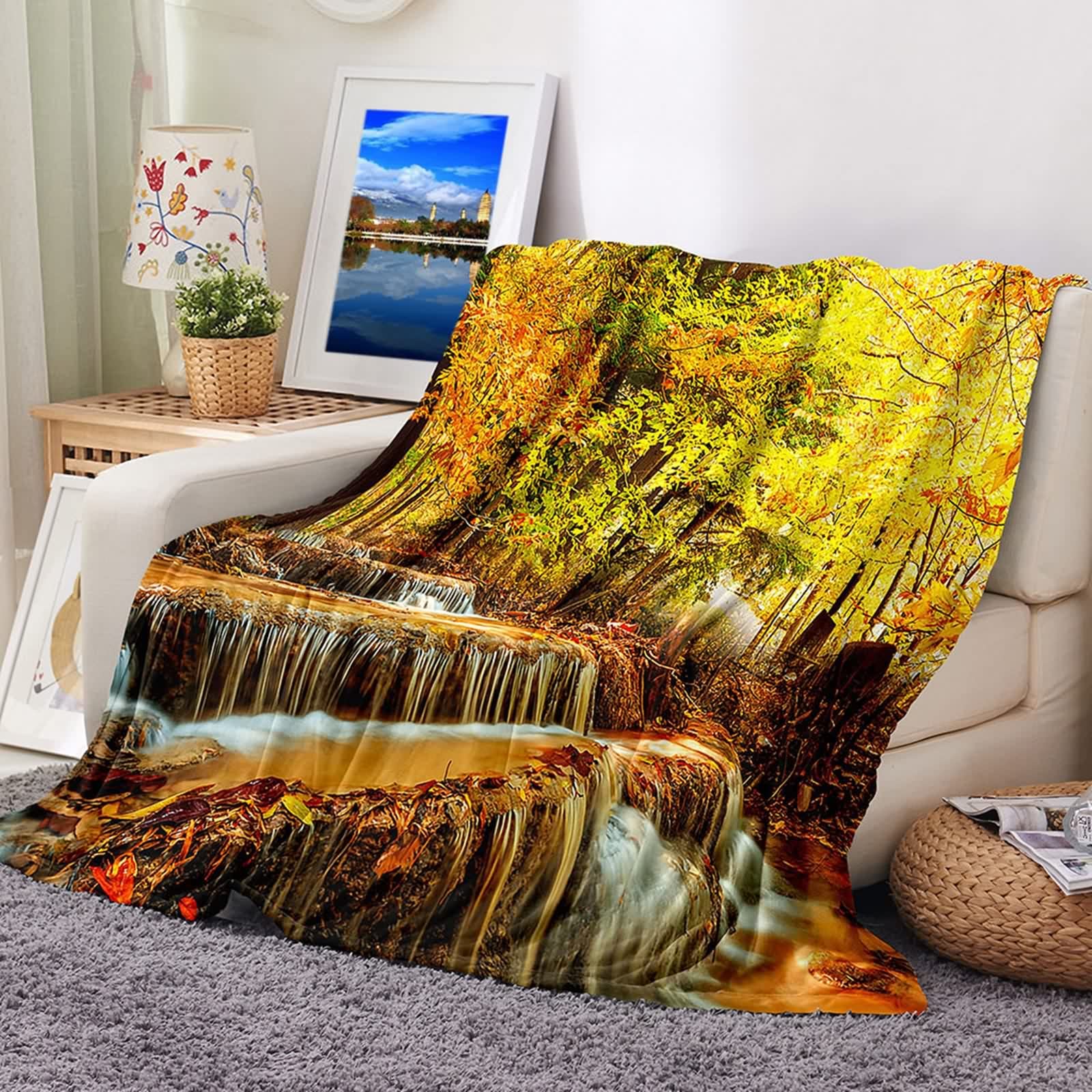 Couverture polaire et plaid chaud KnSam en flannel douce pour lit et salon