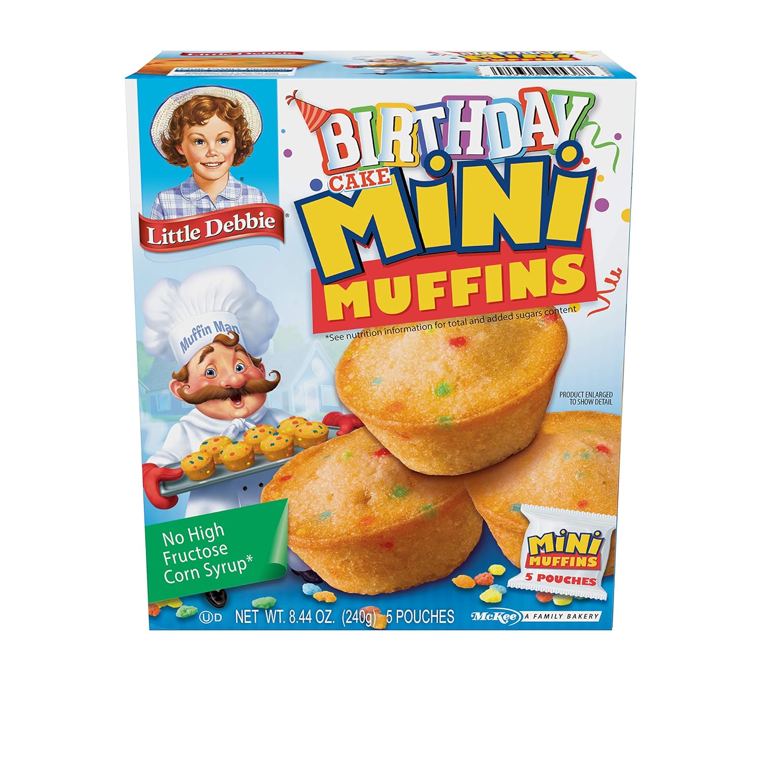 Little Debbie Birthday Cake Mini Muffins, 5 Pouches, 8.44