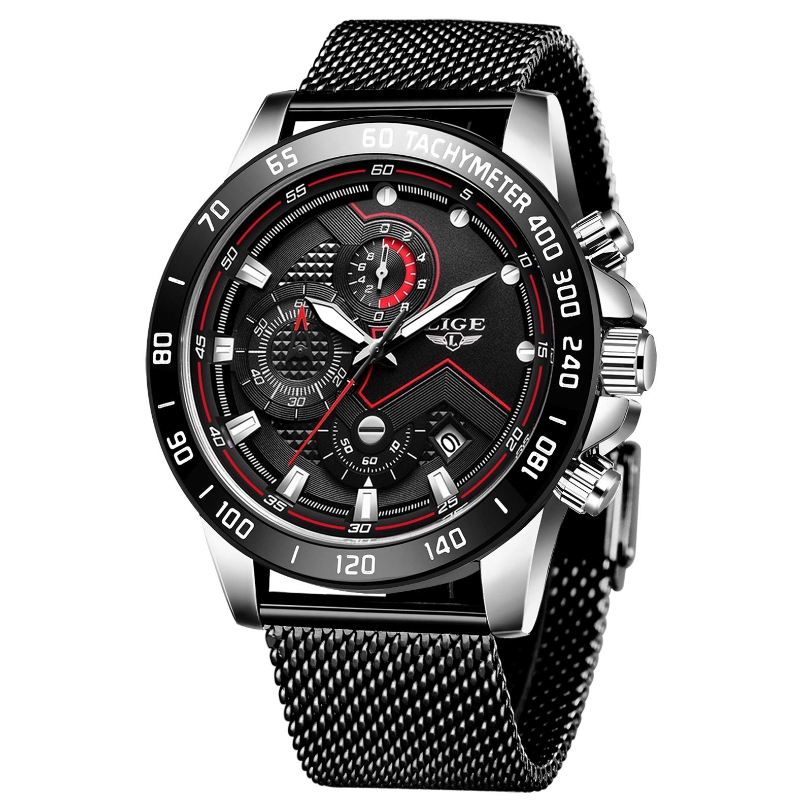 LIGE Orologio al Quarzo Analogico da Uomo Cronografo Impermeabile Orologi