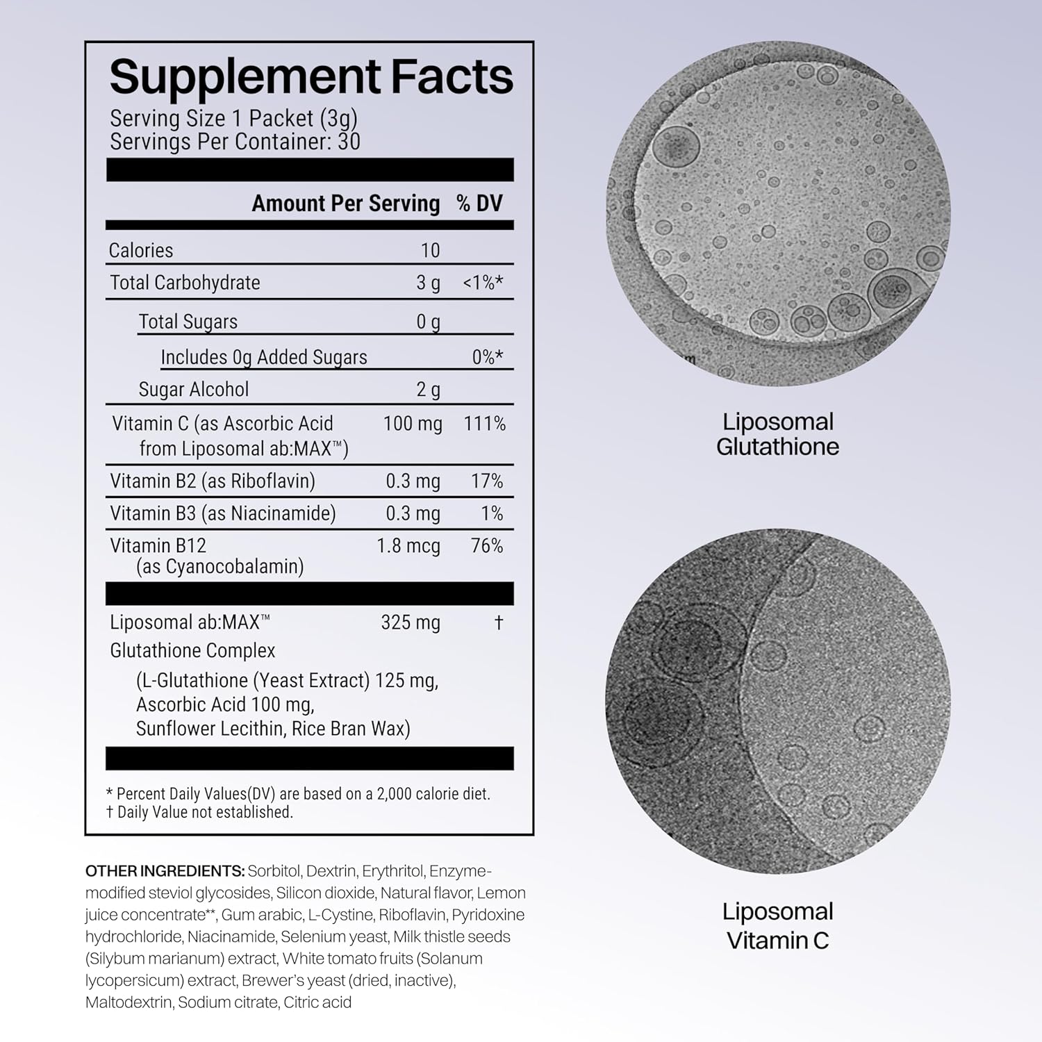 Liposomal Glutathione Powder, 125 mg L-Glutathione + 100 mg Vitamin C, Sugar-Free Lemon Packets, Antioxidant Support for Skin, Beauty & Detox Support, 30 Count (Packaging May Vary) - Image 5