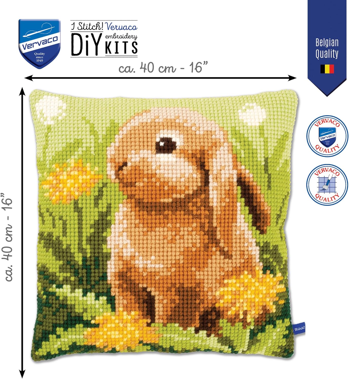 Vervaco Little Hare Pillow Cover Needlepoint Kit