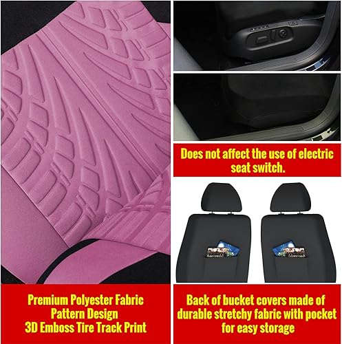 Miniatura 5 de AUTOYOUTH - Juego completo de fundas para asiento de vehículo, fundas de asiento delantero y de asiento trasero de asiento dividido para automóviles