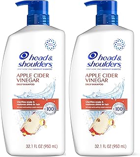 Head & Shoulders Dandruff Shampoo To Clarify Scalp Infused with Apple Cider Vinegar, 2 Count,32.1 fluid ounces (Packaging May Vary)