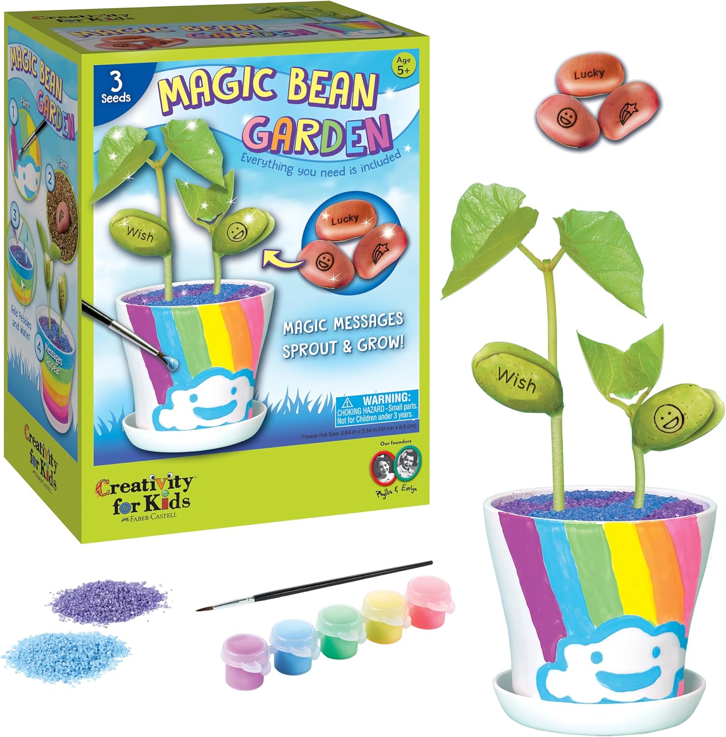 Creativity for Kids Magic Bean Garden, Reveal Magic Messages - Arts and Crafts for Girls and Boys, Spring Crafts & Unique Gift for Kids (Ages 5+)