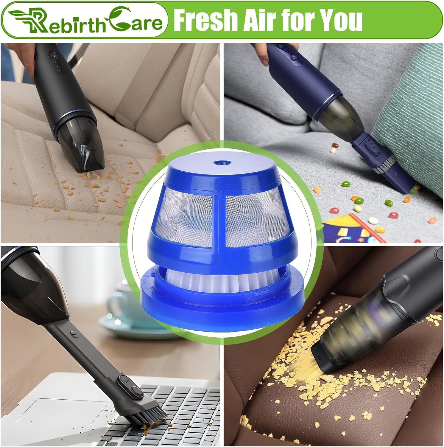 Rebirthcare 4 pack h11 replacement filter for eufy for homevac h11 / h11 pure / h20 cordless handheld vacuum cleaner, hepa replacement filter for anker for homevac h11 handheld vacuum