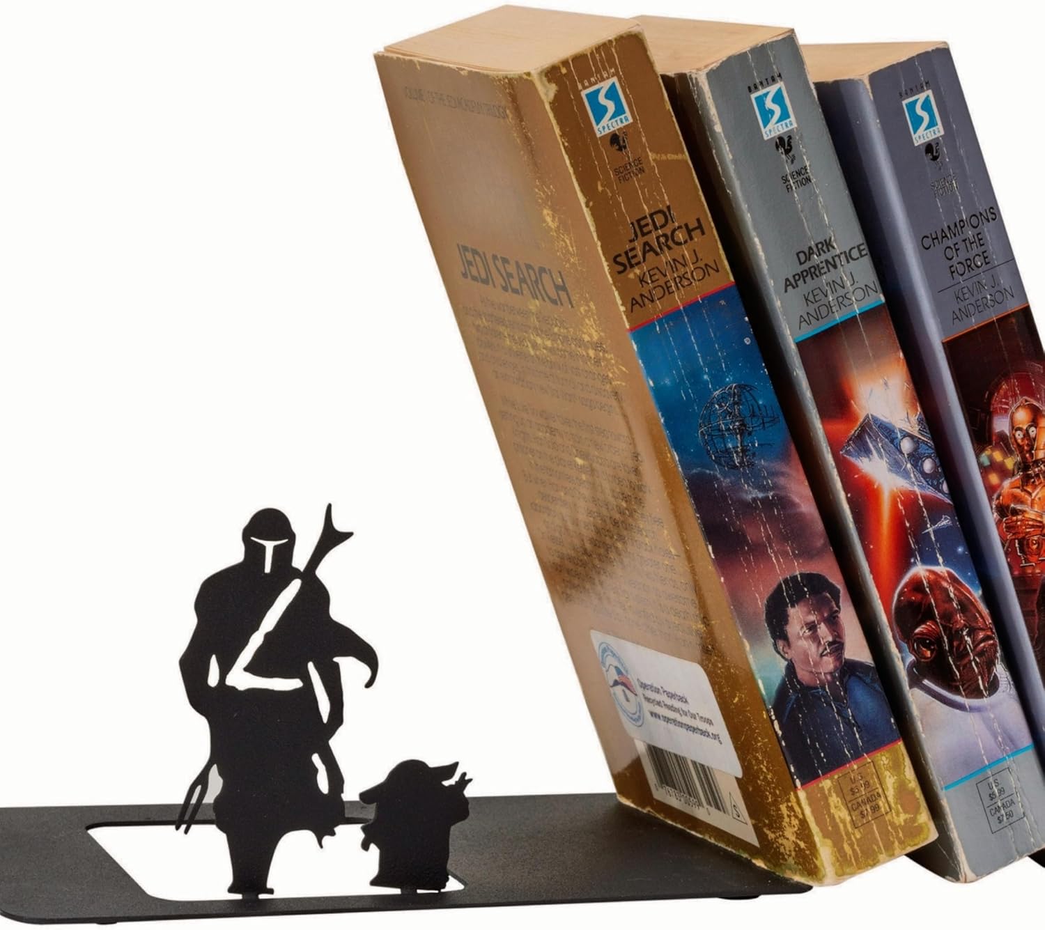 Renovatio Black Metal Bookend – Cute, Unique, Geeky Decor for Home, Office & Kids Room – Heavy Duty, Non-Slip Minimalist Bookends for Shelves – Mercenary & Baby