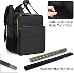 Trunab Backpack de jeu de société, Sac de rangement de jeu rembourré de société pour les dés, la plupart des jeux de société et des jeux à cartes, avec de grandes poches d'accessoires & Manches de carte