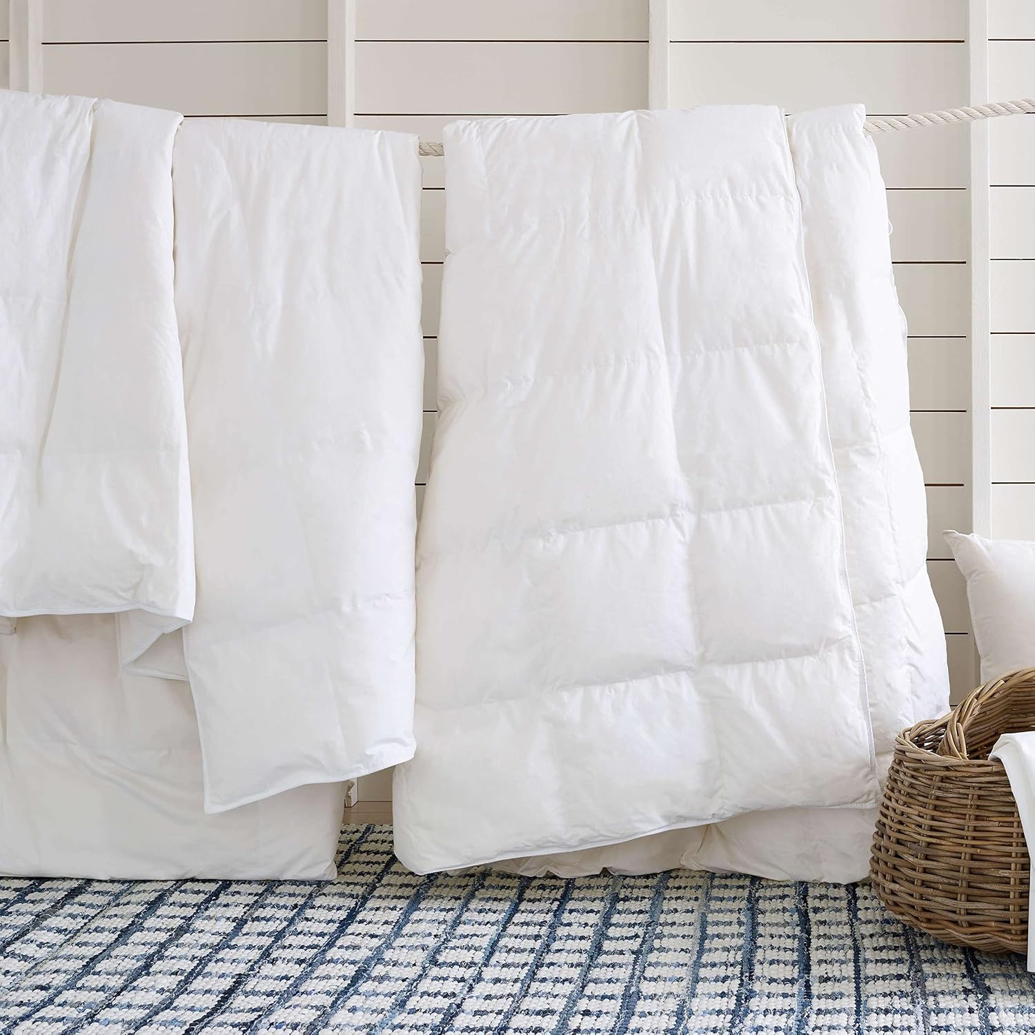 Pine Cone Hill Mantra Down Alternative Duvet Insert, Queen Size, White Solid Pattern