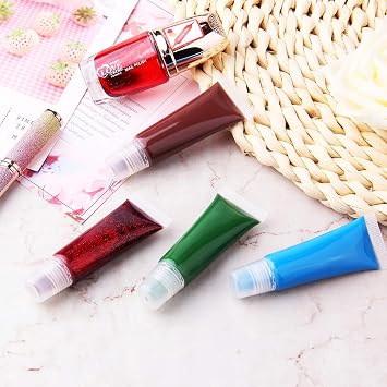 30Pcs-10ml Mini Clear Refillable Empty Tubes Lip Gloss Balm Container,Soft Tubes Makeup Box,Shampoo Samples Empty Tubes with Screw Cover