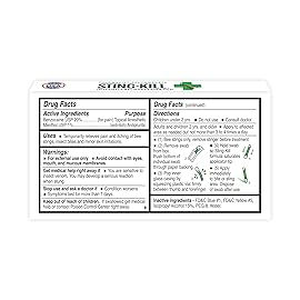 Sting-kill First Aid Anesthetic Swabs, Instant Pain + Itch Relief from Bee Stings and Bug Bites, 10-Count